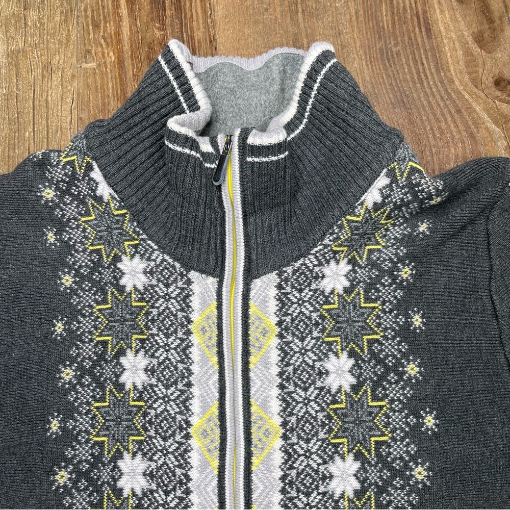 New ~ Eddie Bauer Gray With Snowflake Pattern Zip… - image 2